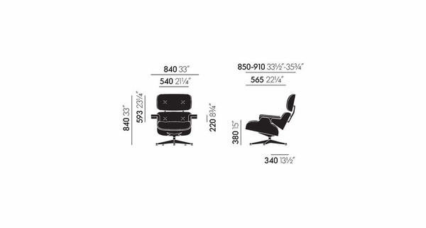 Vitra LoungeChair klassische Masse